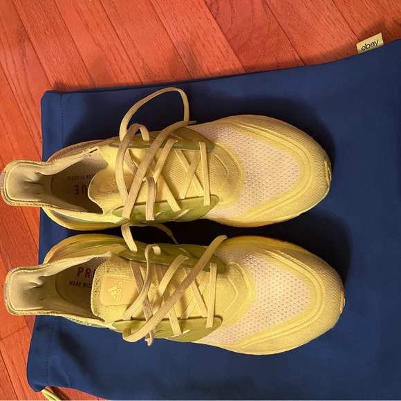 RARE Size 12 - adidas UltraBoost 21 Solar Yellow - Picture 2 of 5